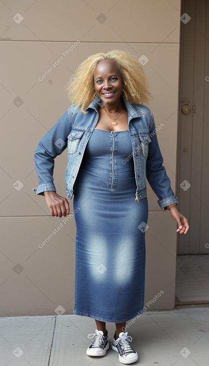 African 45 years female with  blonde hair