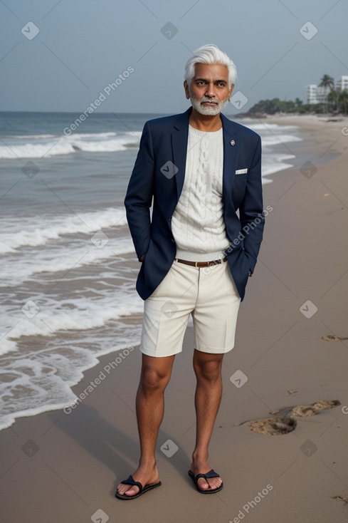 Indian adult male with  white hair