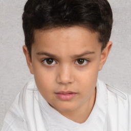 Neutral white child male with short  brown hair and brown eyes