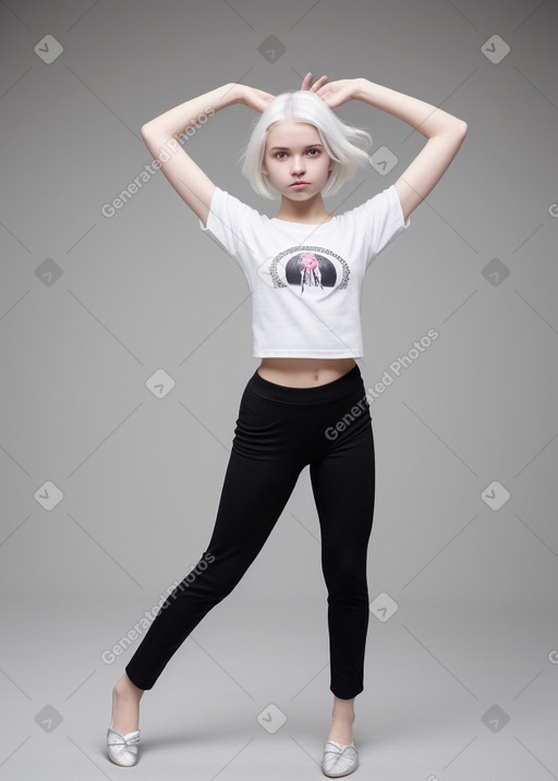 Ukrainian teenager girl with  white hair