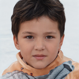 Neutral white child male with short  brown hair and brown eyes