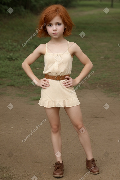 Hispanic child girl with  ginger hair