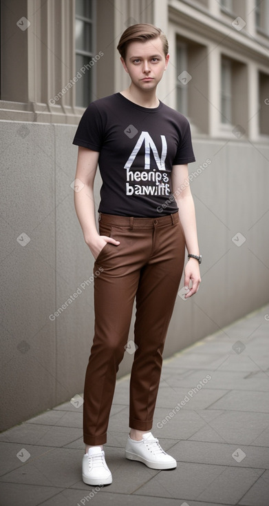 Danish adult non-binary with  brown hair