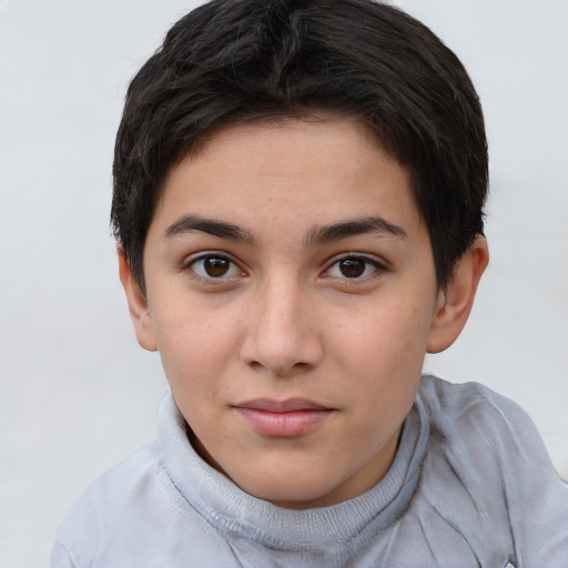 Neutral white young-adult female with short  brown hair and brown eyes