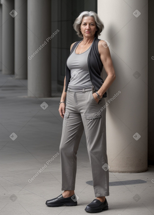 Israeli middle-aged female with  gray hair