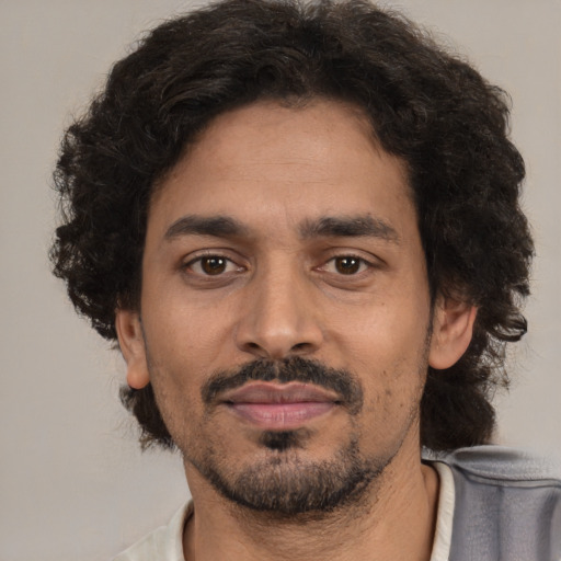 Neutral white adult male with short  black hair and brown eyes