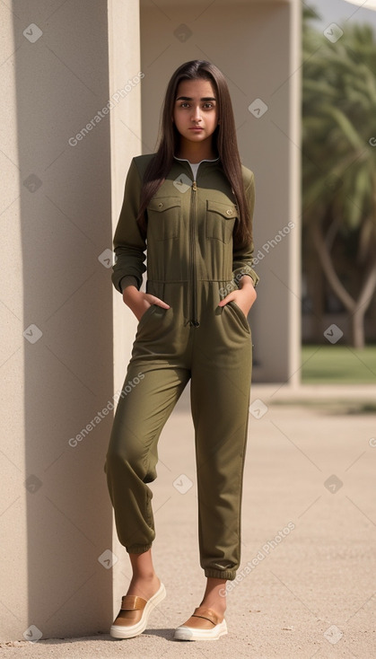 Emirati teenager girl with  brown hair