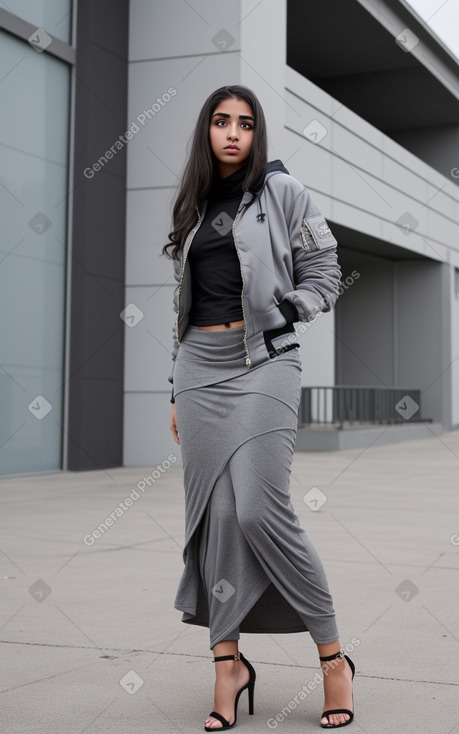 Egyptian teenager girl with  gray hair