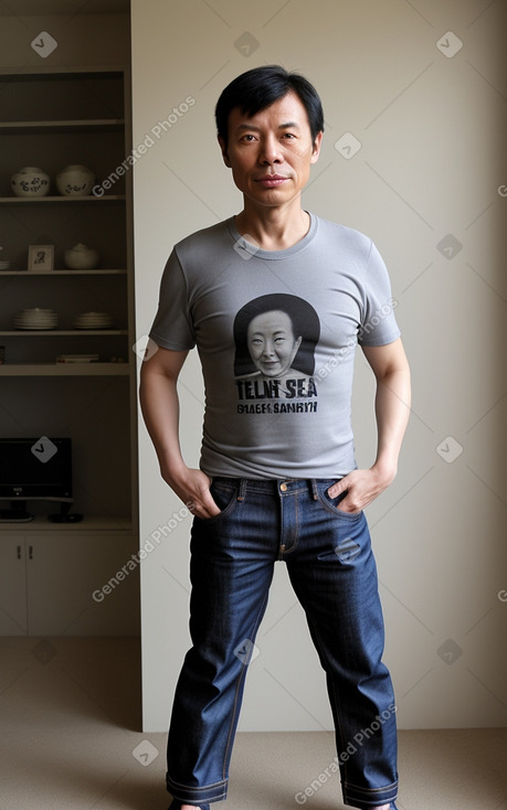 Chinese 45 years male with  black hair