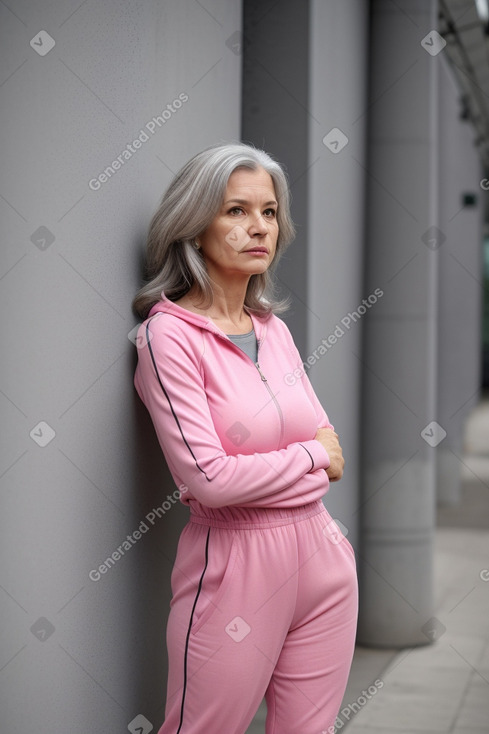 Hungarian middle-aged female with  gray hair