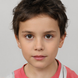 Neutral white child male with short  brown hair and brown eyes