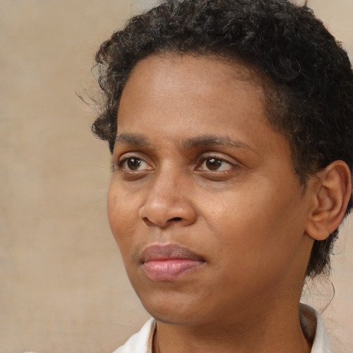Neutral black young-adult male with short  brown hair and brown eyes