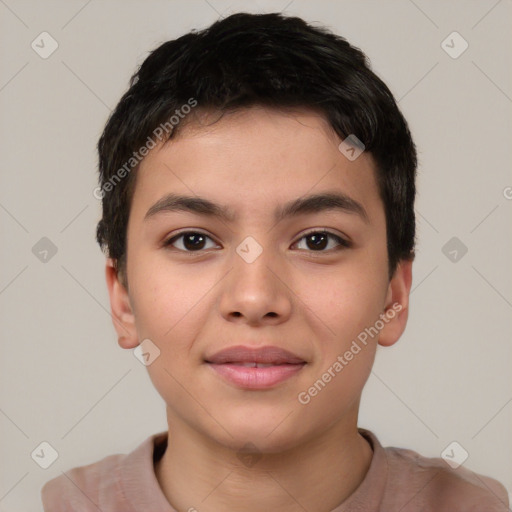 Neutral asian young-adult male with short  brown hair and brown eyes