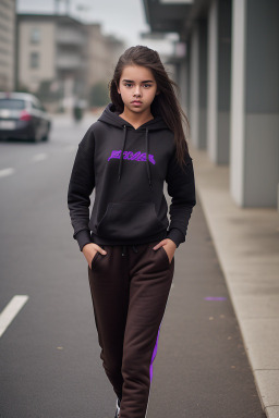 Teenager girl with  brown hair