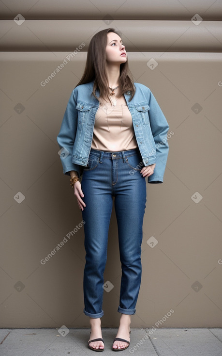 Russian adult female with  brown hair