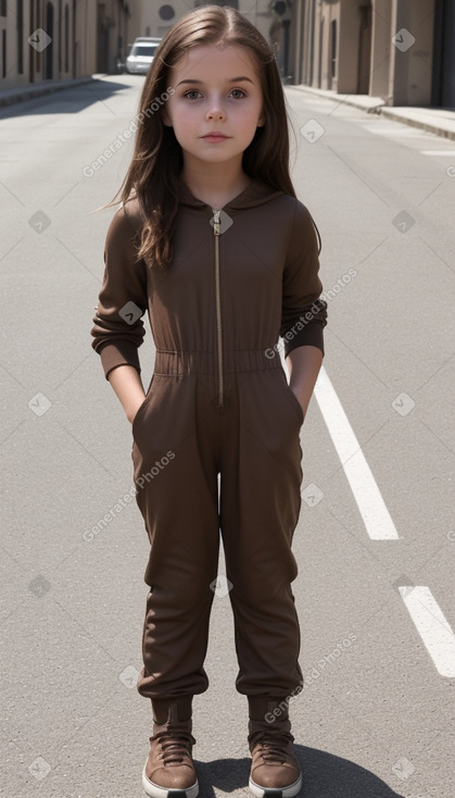 Italian child girl with  brown hair