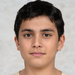 Neutral asian young-adult male with short  brown hair and brown eyes