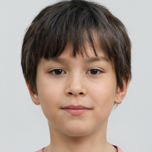 Neutral white child male with short  brown hair and brown eyes