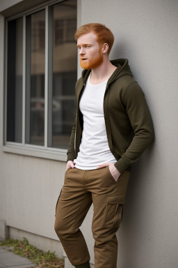 Belgian young adult male with  ginger hair