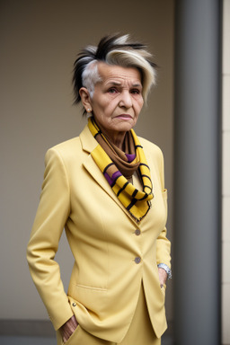 Libyan elderly female with  brown hair