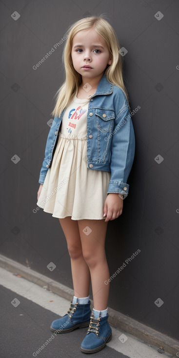 Chilean child girl with  blonde hair