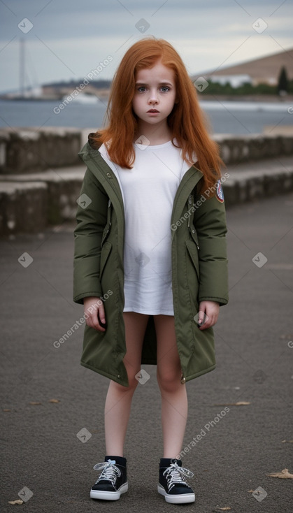 Greek child girl with  ginger hair