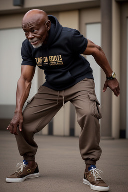 Ghanaian elderly male with  brown hair