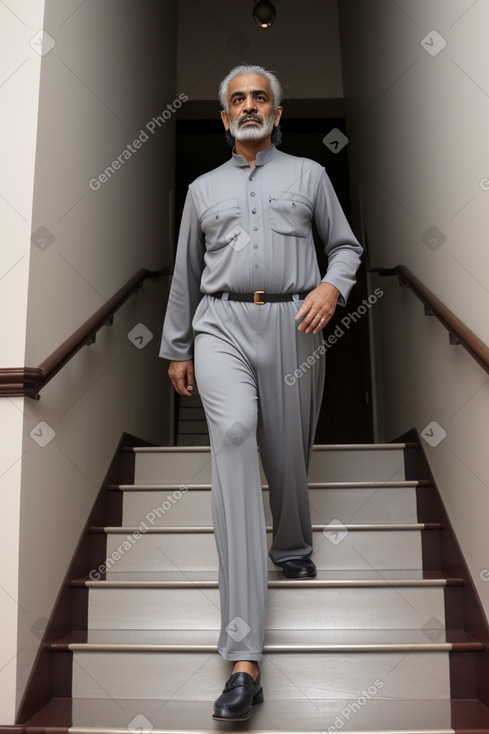 Saudi arabian middle-aged male with  gray hair