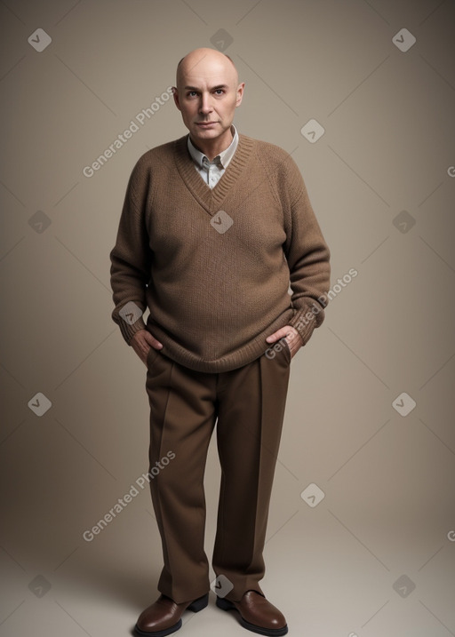 Elderly male with  brown hair