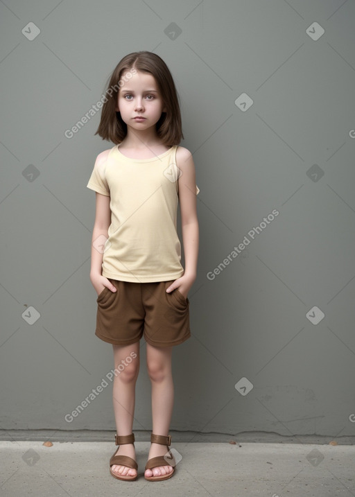 Russian child girl with  brown hair