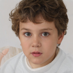 Neutral white child male with short  brown hair and brown eyes