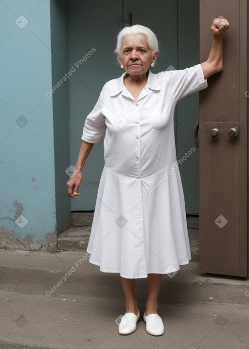 Honduran elderly female with  white hair