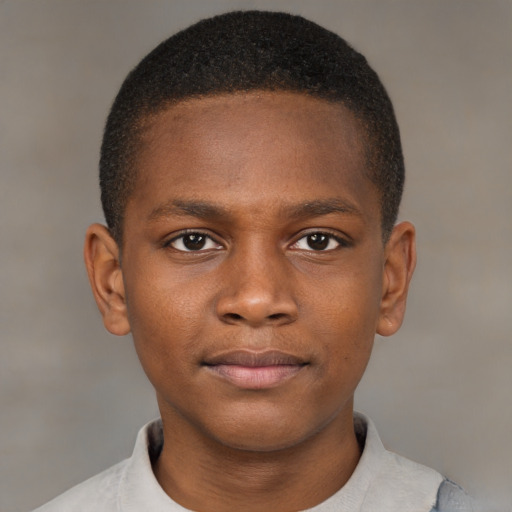 Neutral black child male with short  brown hair and brown eyes
