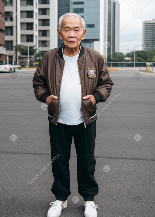 Filipino elderly male with  brown hair