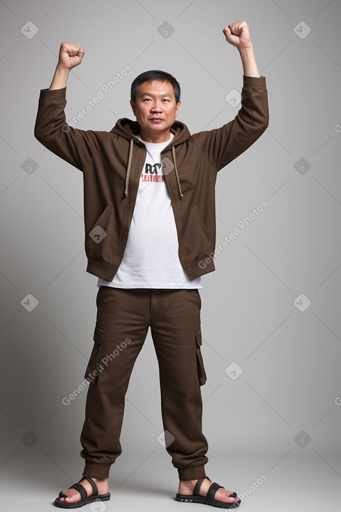 Vietnamese middle-aged male with  brown hair