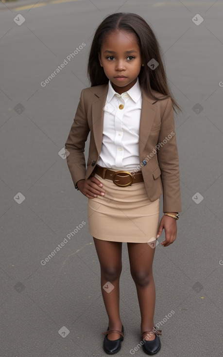 Jamaican child female with  brown hair