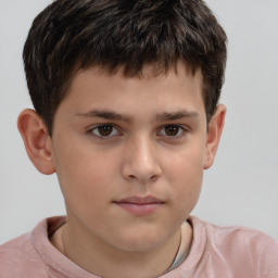 Neutral white child male with short  brown hair and brown eyes