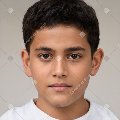 Neutral white child male with short  brown hair and brown eyes