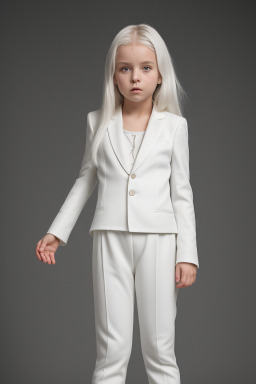 Czech child girl with  white hair