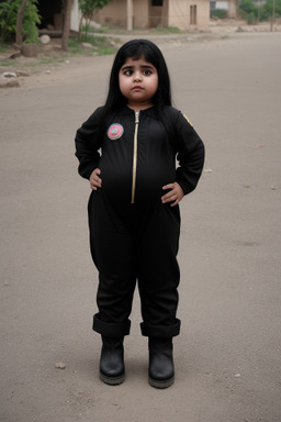 Pakistani child girl with  black hair