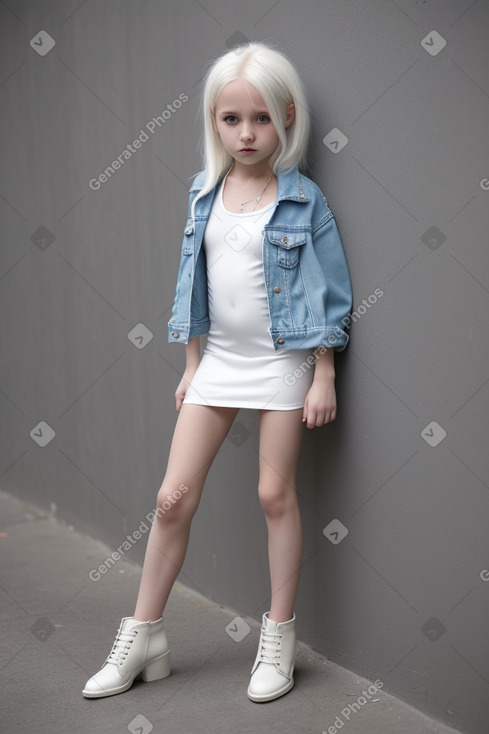 Polish child female with  white hair