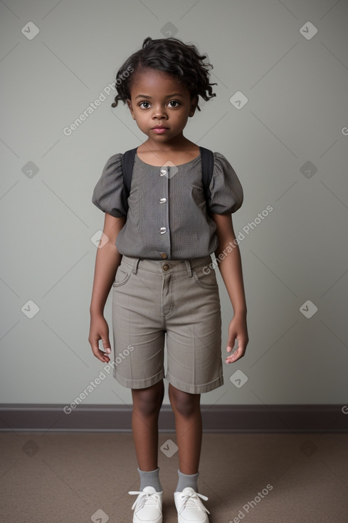 African american child female with  gray hair