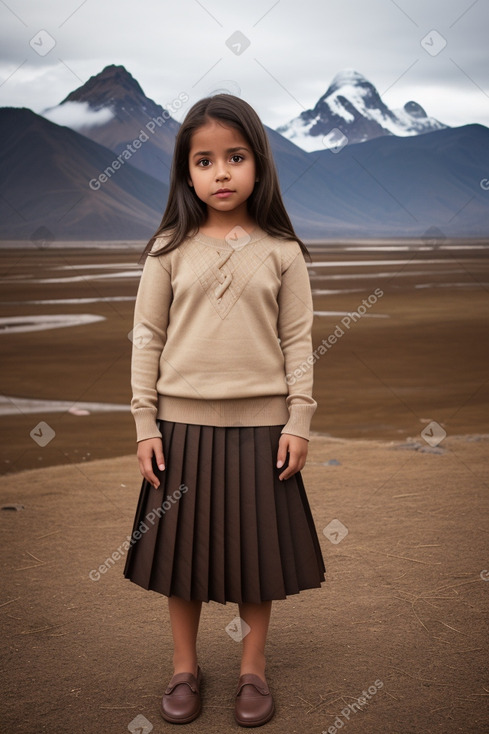 Ecuadorian child girl with  brown hair