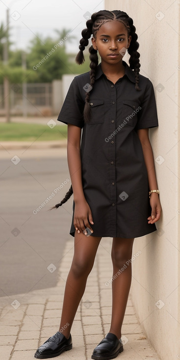 Senegalese teenager girl with  black hair