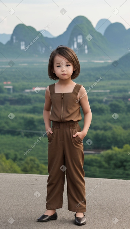 Vietnamese child boy with  brown hair