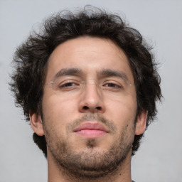 Neutral white adult male with short  brown hair and brown eyes