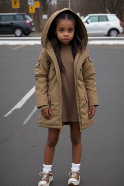 African american child female with  brown hair