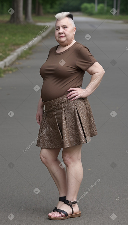 Russian elderly female with  brown hair