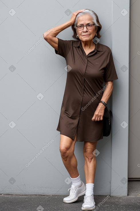 Ecuadorian elderly female with  brown hair