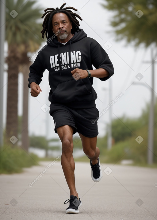 African american middle-aged male with  black hair